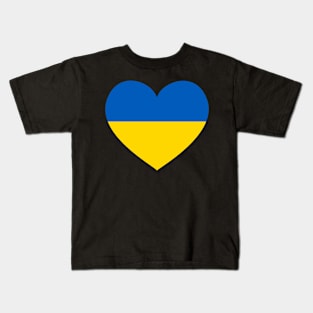 Ukraine Heart Flag Ukrajina Patriot Fan Kids T-Shirt